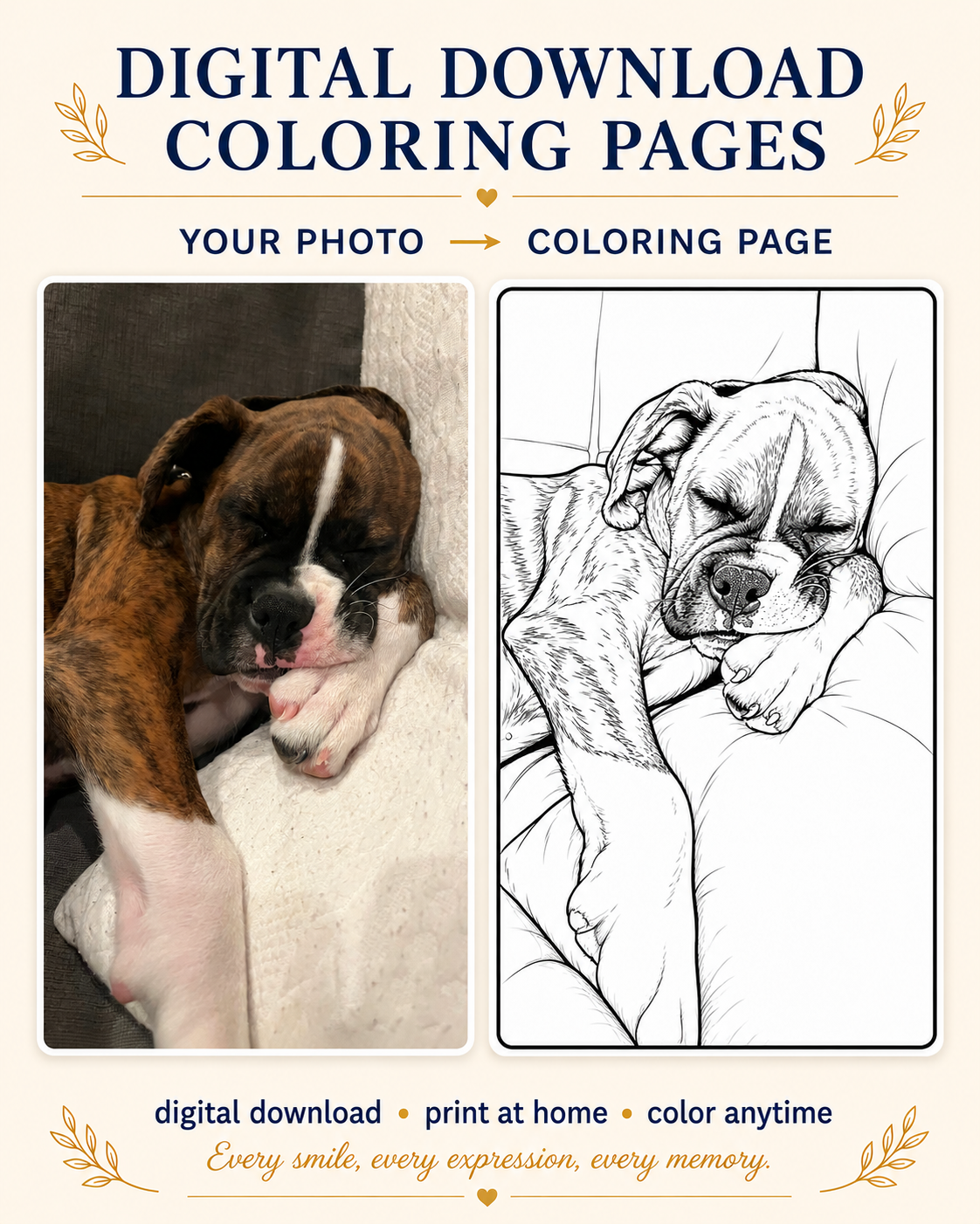 Digital Download Custom Coloring Pages