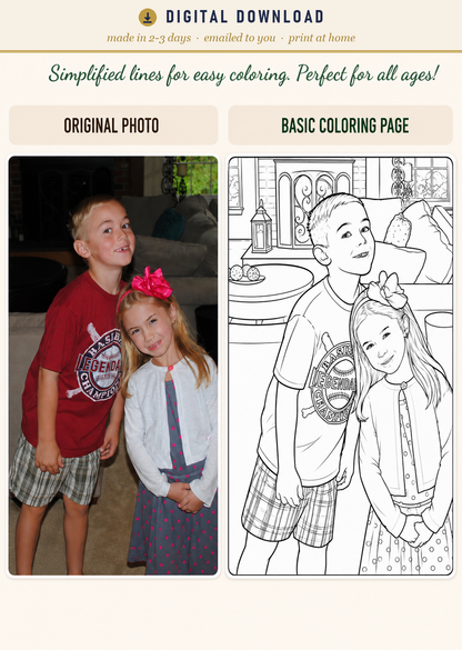 Custom home portrait line art — digital download made in 2-3 business days